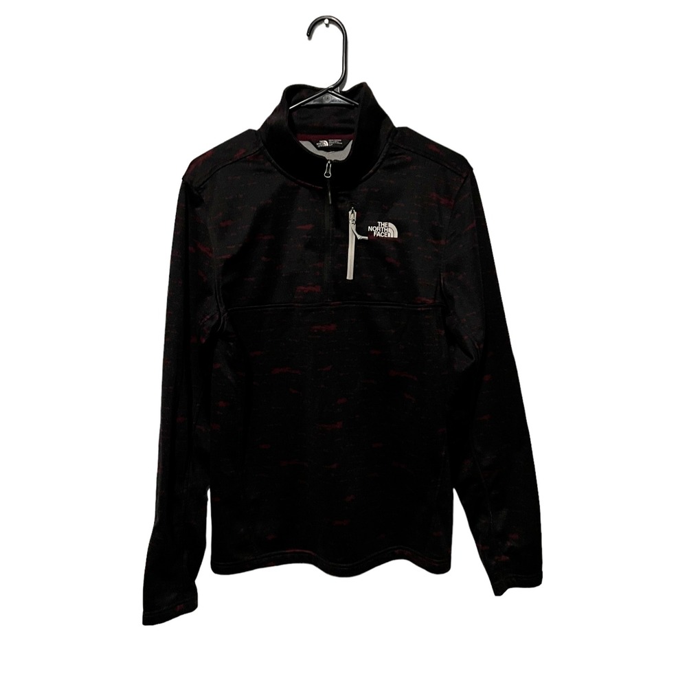 The North Face Jacket Mens Small Black Red 1/4 Zip Pullover Cinder 100 Outdoor